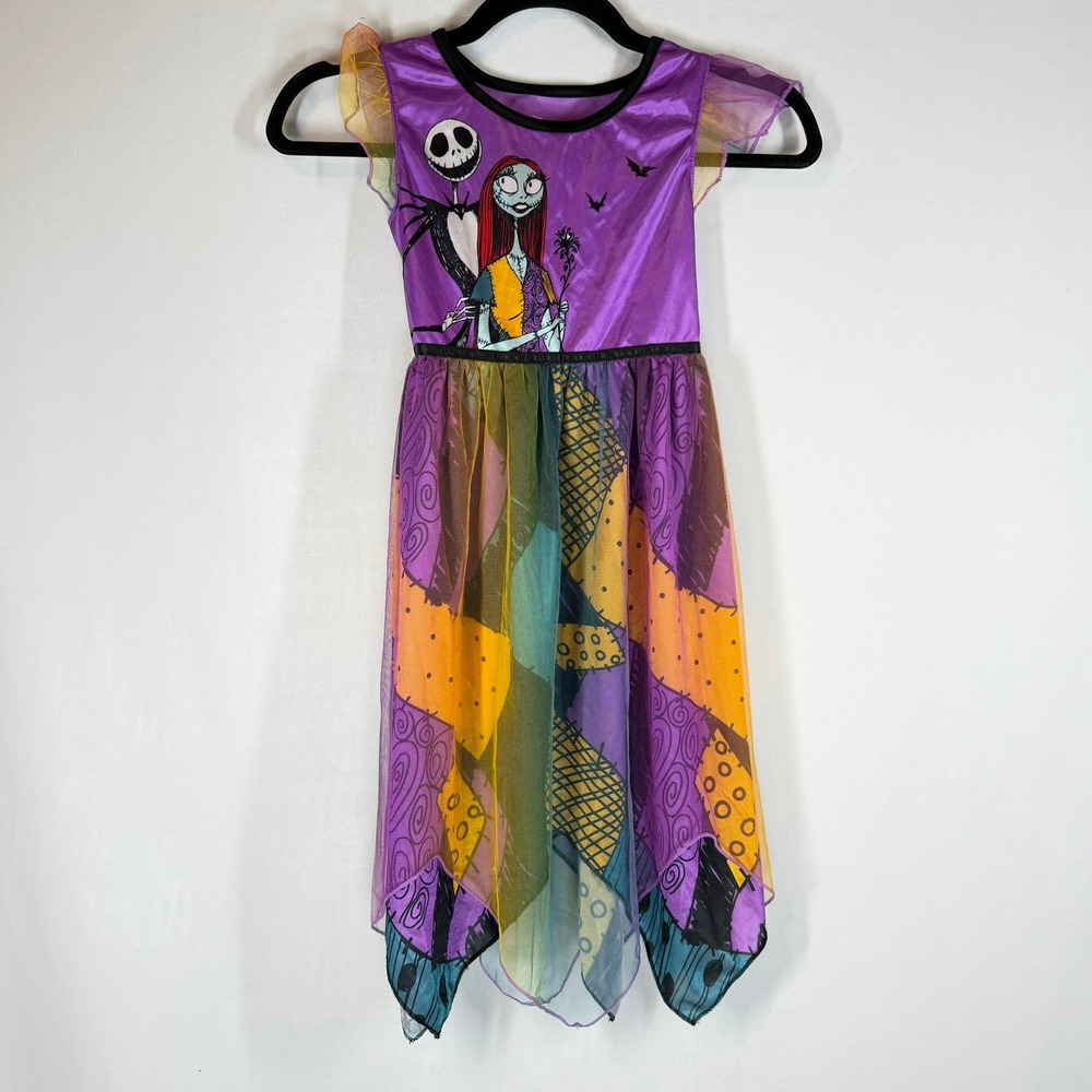 Disney Nightmare Before Christmas Jack Sally Nightgown Dress Girls S 6 6X Purple